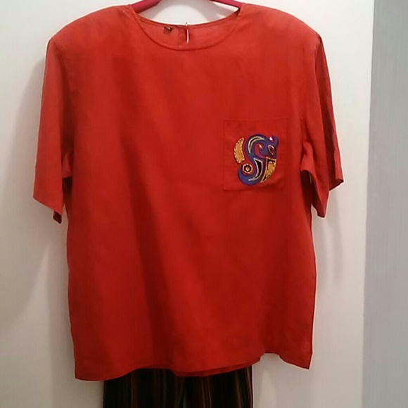 no brand Other - Size 12 Pant Suit, rust/black/tan striped pants